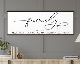 Family Established Sign Wall Sign Personalized Wall Decor living room Wedding anniversary blended family gift Spring Home Decor