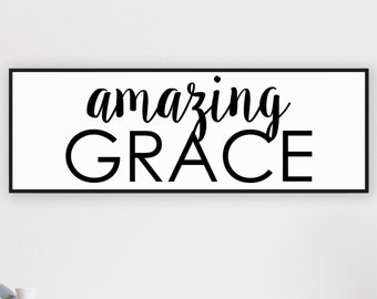 Amazing Grace Farmhouse Decor Family Framed Sign Wall Decor Family Room Decor Christian Decor Gifts Spring Home Decor