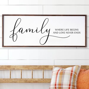 Family is Where Life Begins and Love Never Ends Large Framed | Etsy