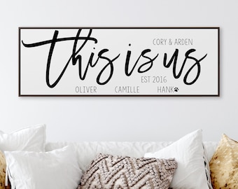 This is us sign,This is us wall decor This us wall hanging This is us framed sign Family room decor Valentines Day Gift Dining room decor