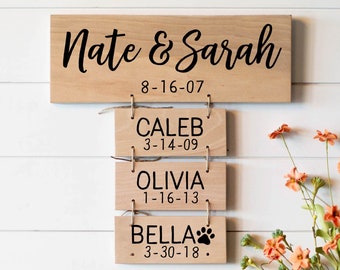 Family name sign wood, Family Gift, Reclaimed Wood Personalized Family Name Signs, Anniversary Gift for Her, Gift for Husband, Gift for Dad