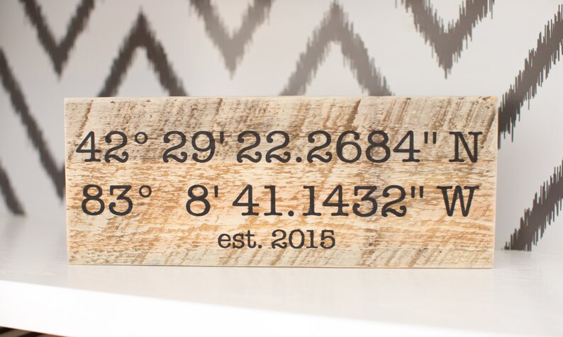 Personalized Gifts Wedding gift Latitude Longitude Sign Gift, GPS Coordinates Gift Anniversary Wedding, image 6