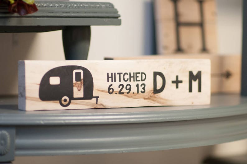 Wedding Anniversary Gift for Bride Happy Camper Custom Sign Etsy