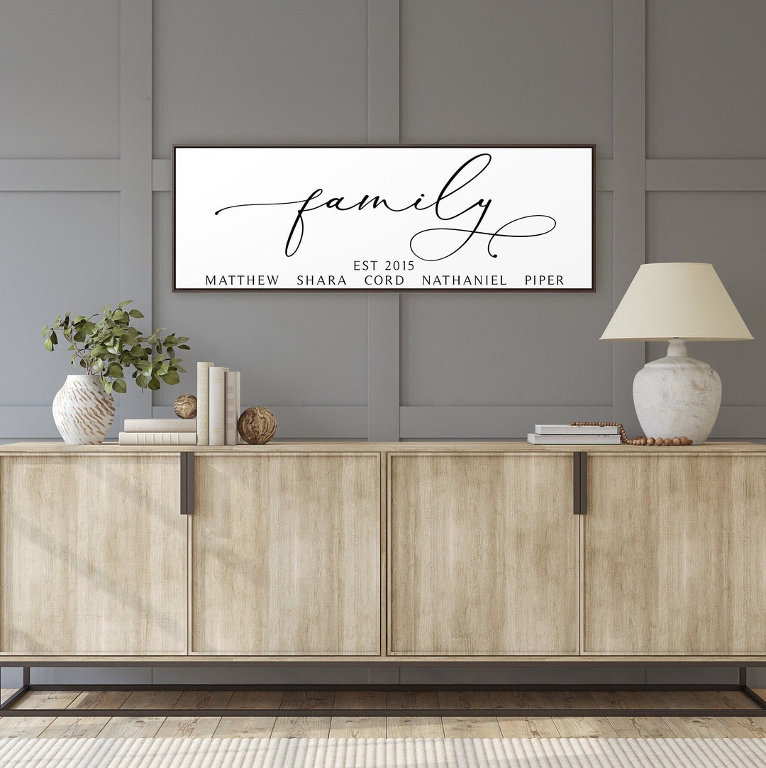 Family Established Sign Wall Sign Personalized Wall Decor Living Room ...