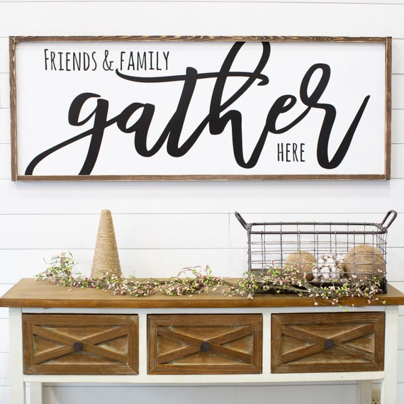 Mothers Day Gift For Her Gather Sign Living Room Wall Decor Modern Farmhouse Anniversary Dining Large