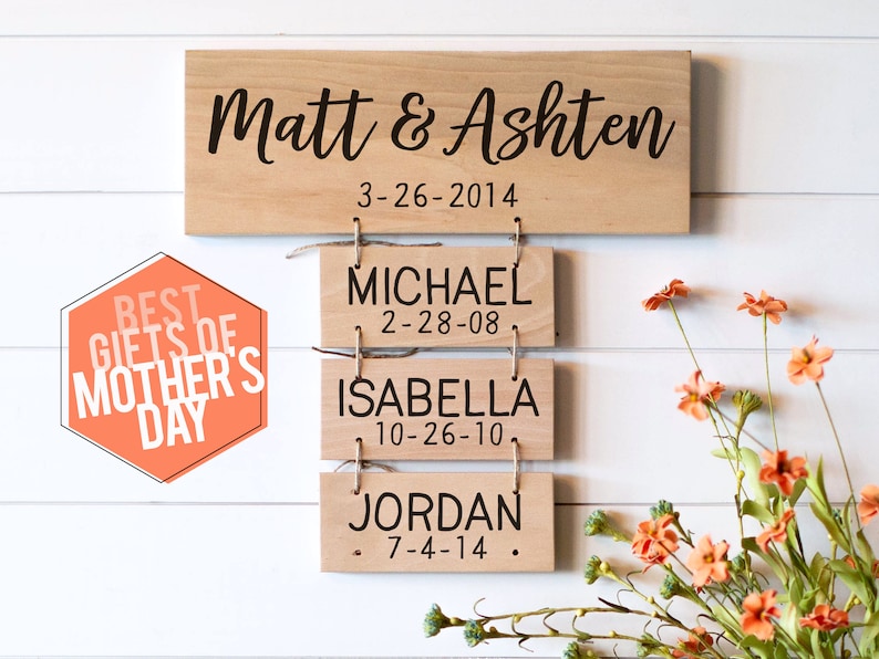 Family Gift Reclaimed Wood Custom Family Name Signs Anniversary Gift for Her Gift for Parents Gift for Mom Personalized Spring Home Decor image 9