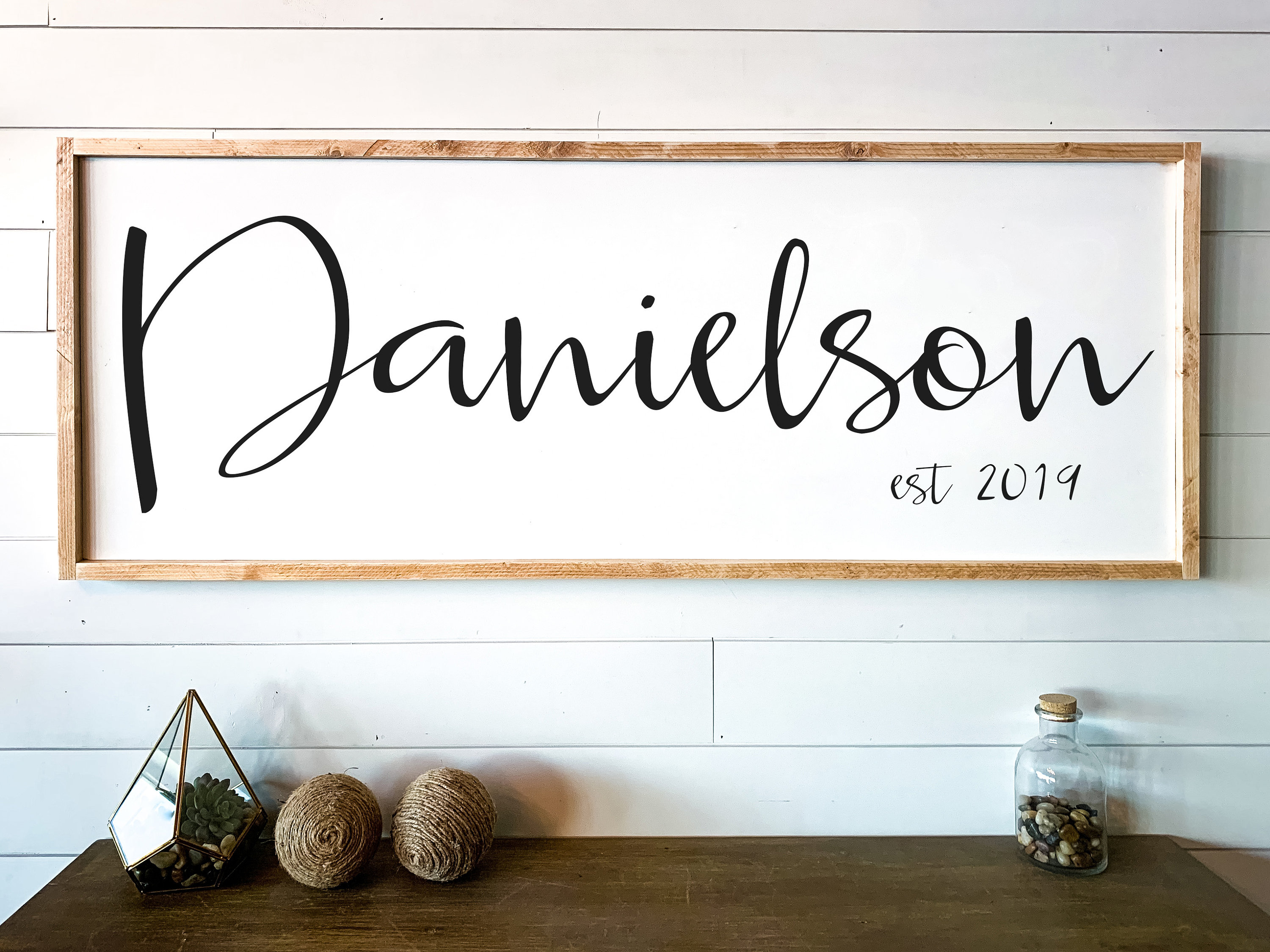 Grand Nom de Famille Signe Grand Salon Nom en Bois Cadeau Mariage Personnalisé Mariage Établir Famil