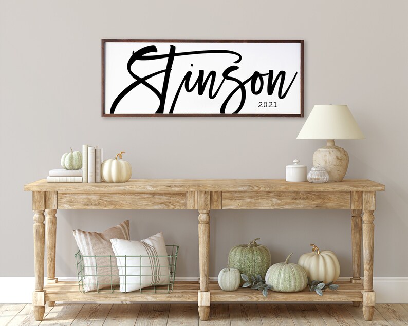 Last Name Wall Decor Personalized Wood Wall Art Modern Etsy