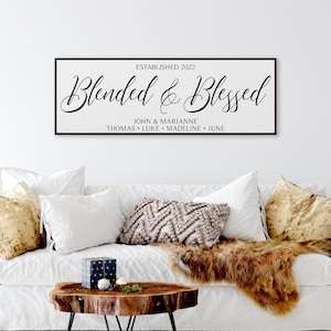 Blended and Blessed wall decor Perfect Blend wall hanging Wedding Gift wood sign Family room decor Dining room decor