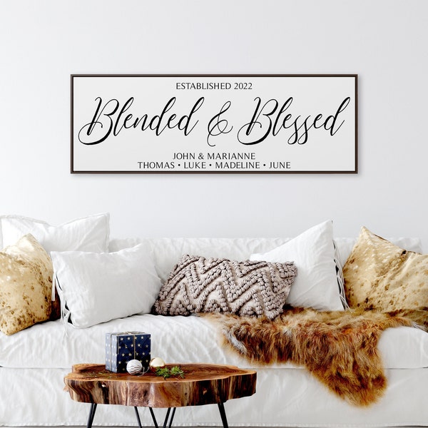 Blended and Blessed wall decor Perfect Blend wall hanging Wedding Gift wood sign Family room decor Dining room decor