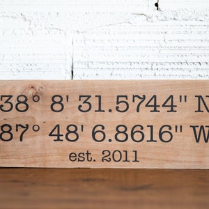 Personalized Gifts Wedding gift Latitude Longitude Sign Gift, GPS Coordinates Gift Anniversary Wedding, imagem 9