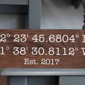 Personalized Gifts Wedding gift Latitude Longitude Sign Gift, GPS Coordinates Gift Anniversary Wedding, image 3