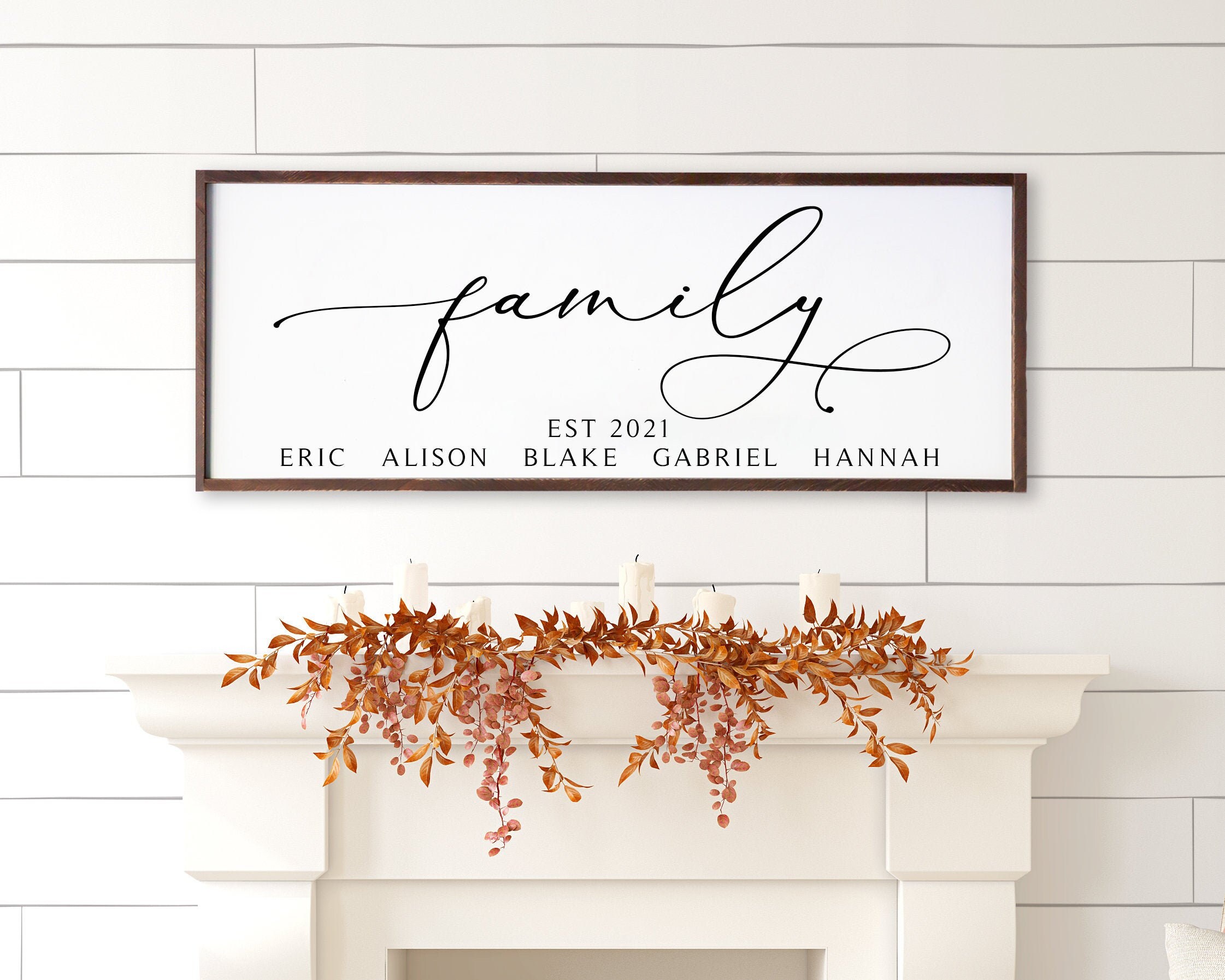 Family Established Sign Wall Wood Sign Personalized Wall - Etsy
