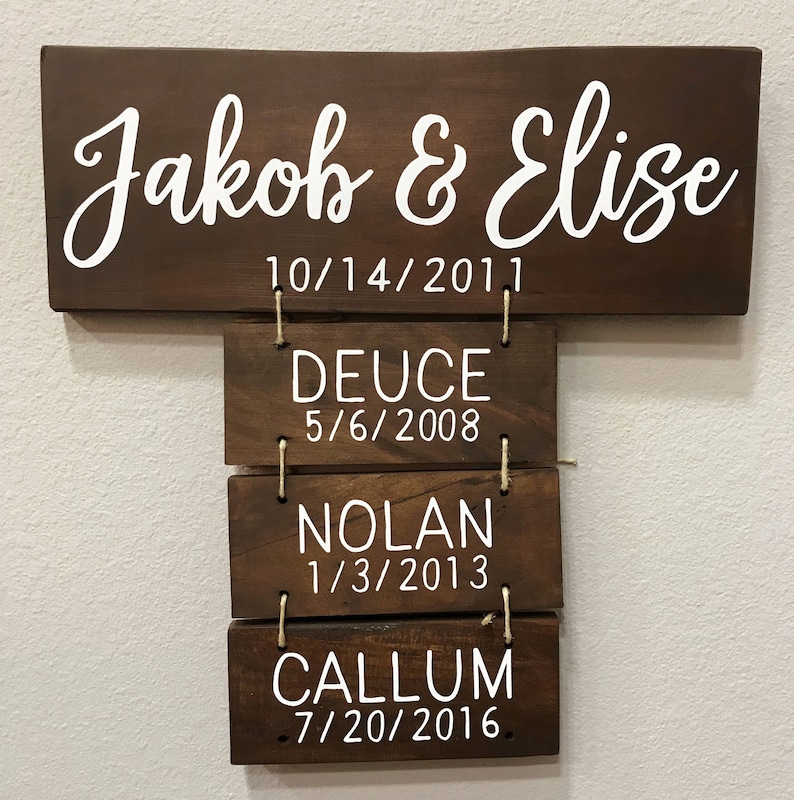 Family Gift Reclaimed Wood Custom Family Name Signs Anniversary Gift for Her Gift for Parents Gift for Mom Personalized Spring Home Decor image 5