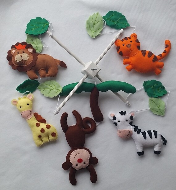 jungle animal cot mobile
