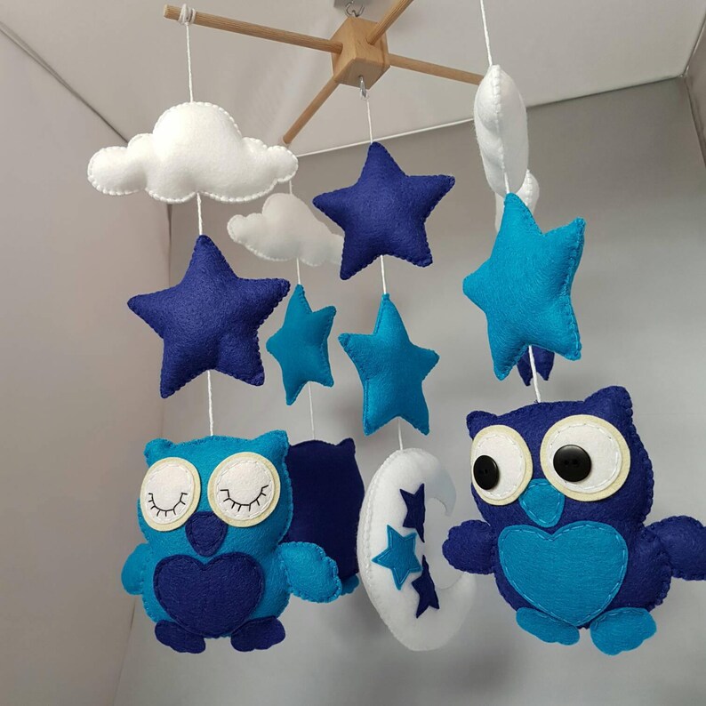 Baby Mobile Cot Mobile Crib Mobile Owls Mobile Moon Etsy