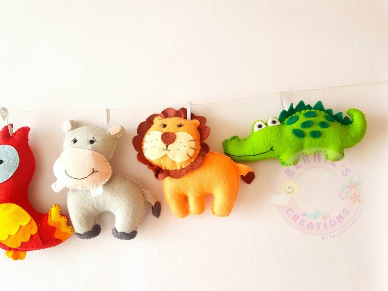 Jungle Animals Wall Banner Jungle Animals Felt Garland Etsy UK