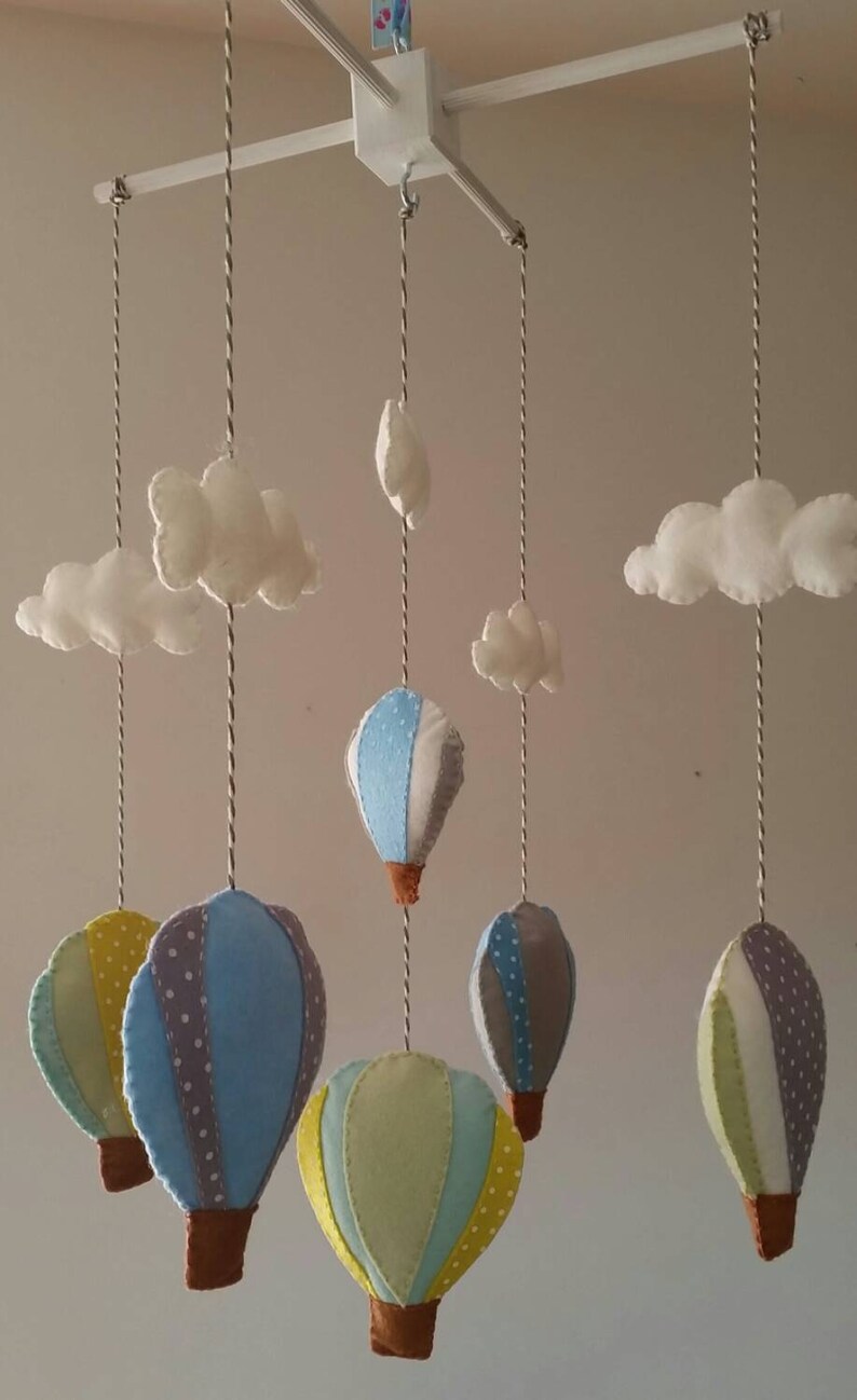 Baby Mobile Hot Air Balloons Cot/crib Baby Mobile Nursery Etsy UK