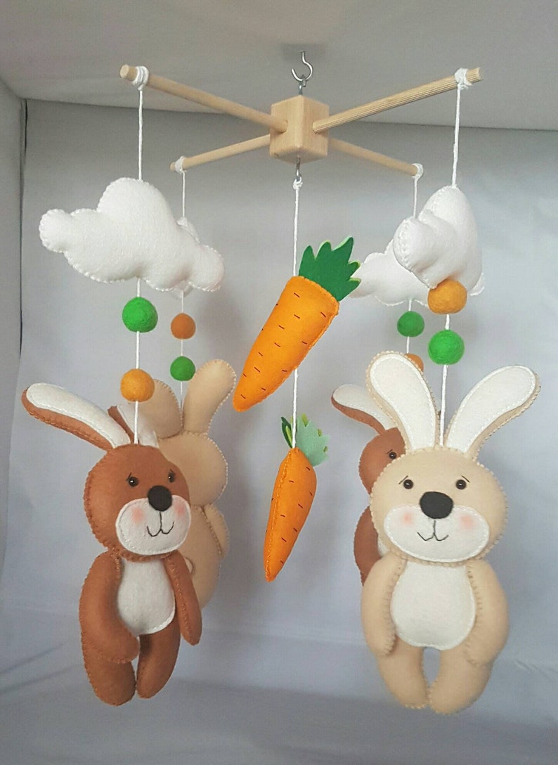 Baby cot mobile bunny mobile crib mobile nursery Etsy