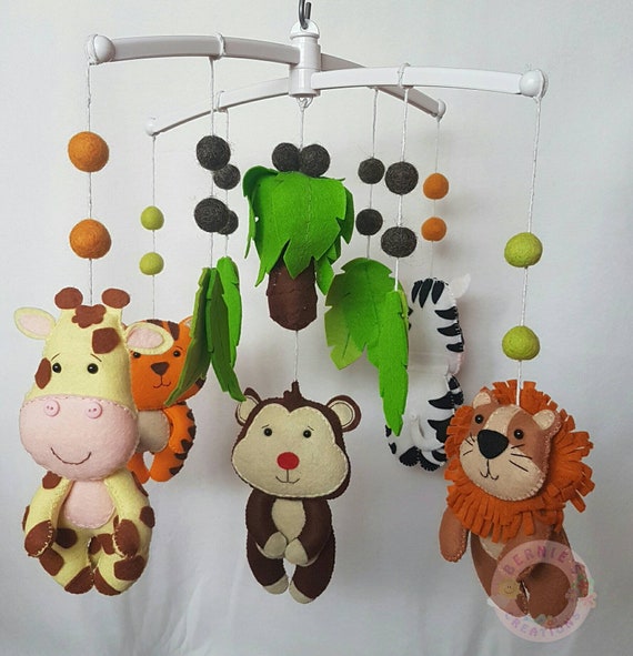 Jungle animal cot mobile sales