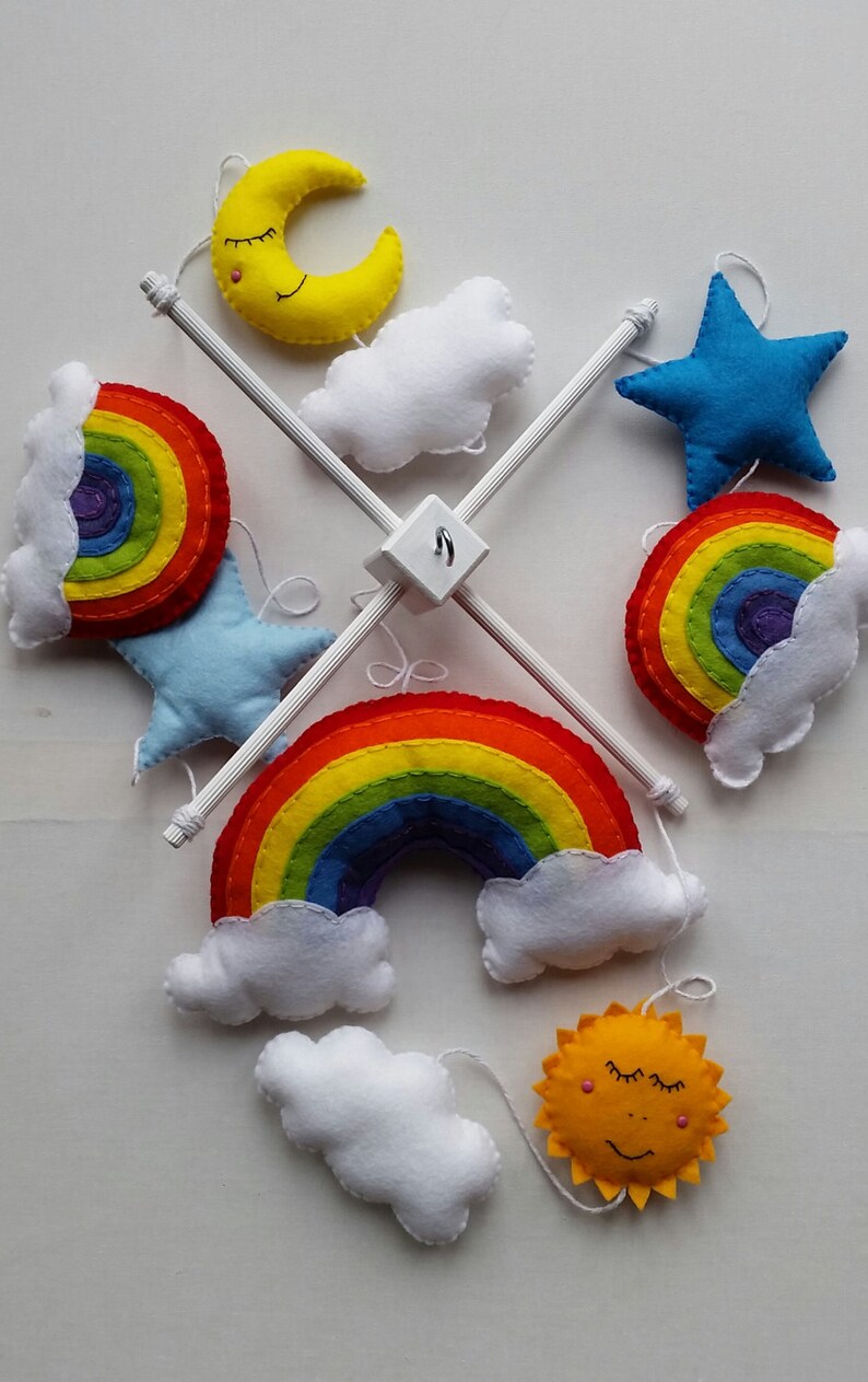 Rainbow Baby Mobile Cot Mobile Crib Mobile Nursery Mobile Etsy UK
