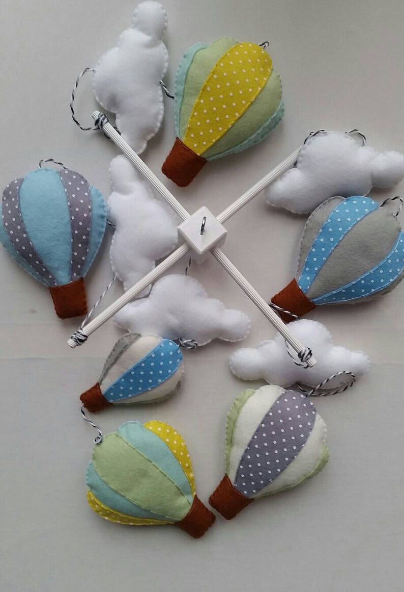 Baby Mobile Hot Air Balloons Cot/crib Baby Mobile Nursery Etsy UK
