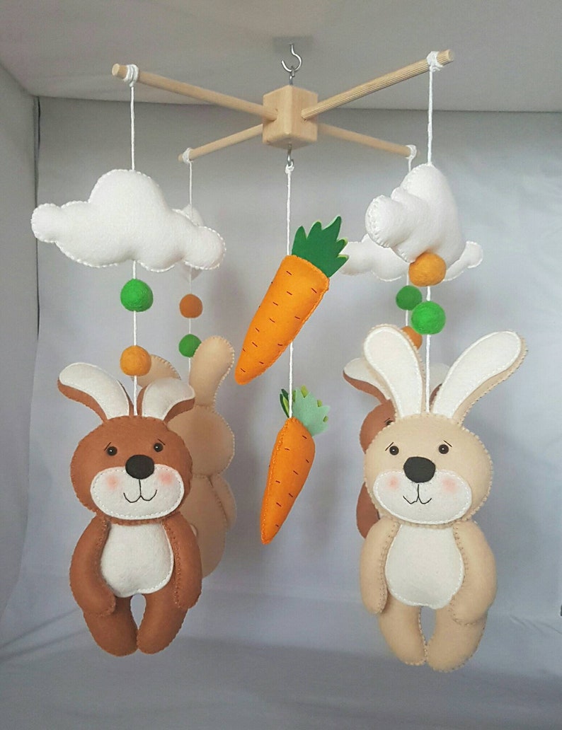 Baby Cot Mobile Bunny Mobile Crib Mobile Nursery Etsy
