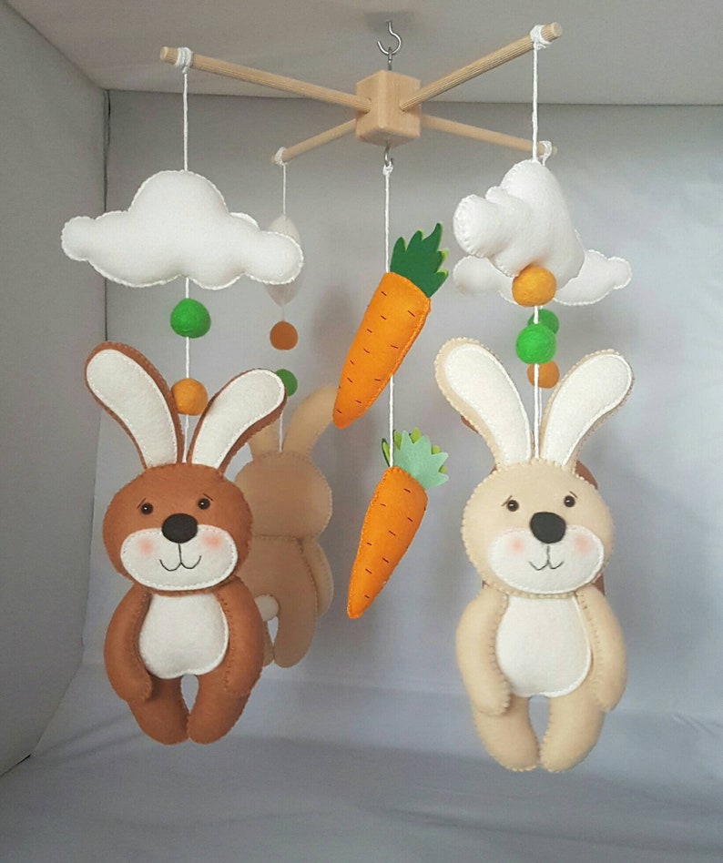 Baby cot mobile bunny mobile crib mobile nursery Etsy