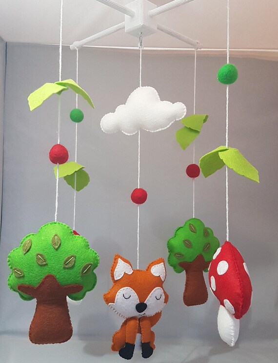 woodland themed cot mobile
