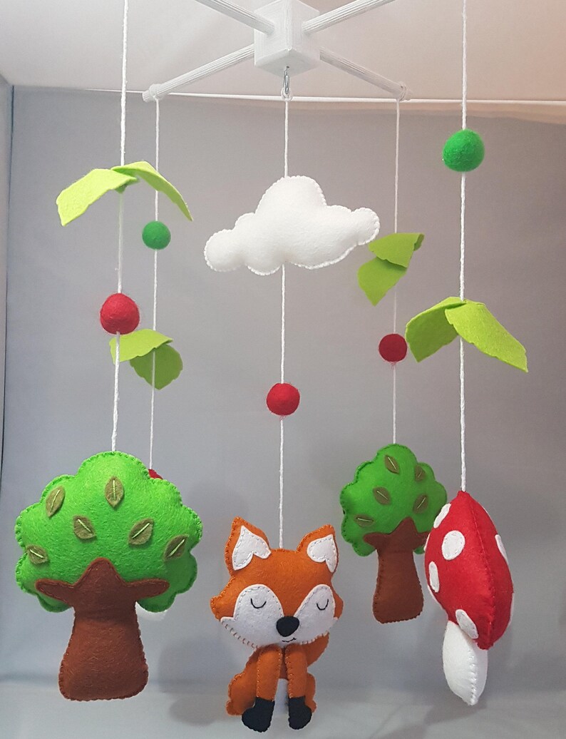 Baby mobile woodland mobile fox mobile cot mobile crib Etsy