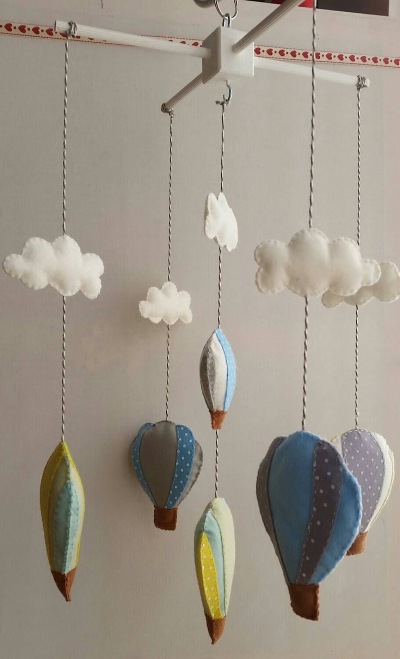 Baby Mobile Hot Air Balloons Cot/crib Baby Mobile Nursery Etsy UK