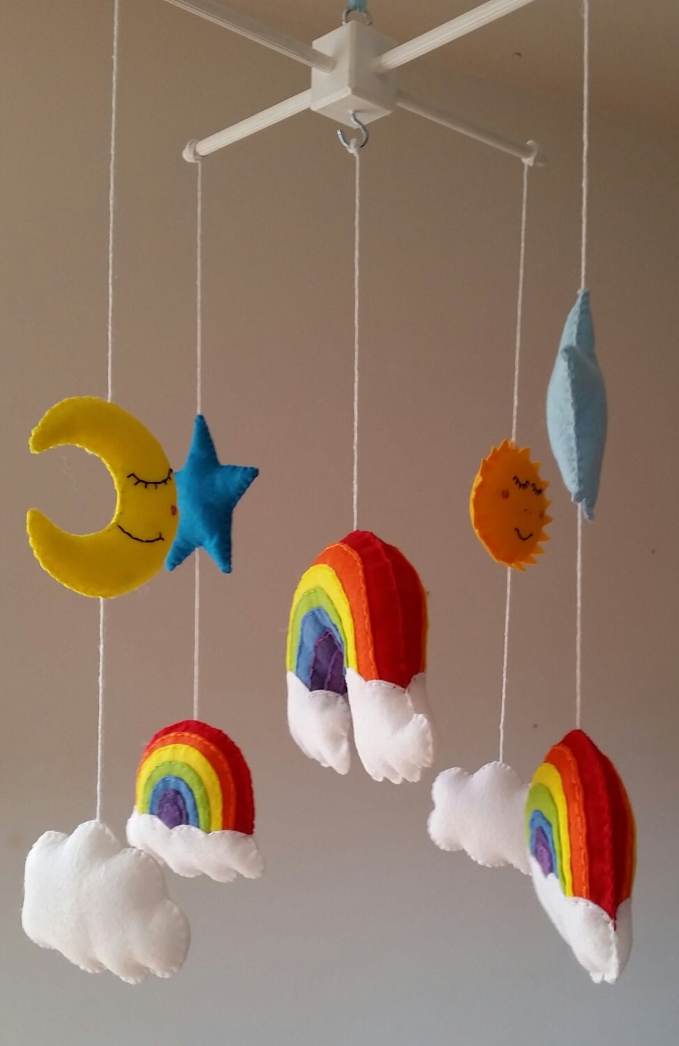 Rainbow Baby Mobile Cot Mobile Crib Mobile Nursery Mobile Etsy UK