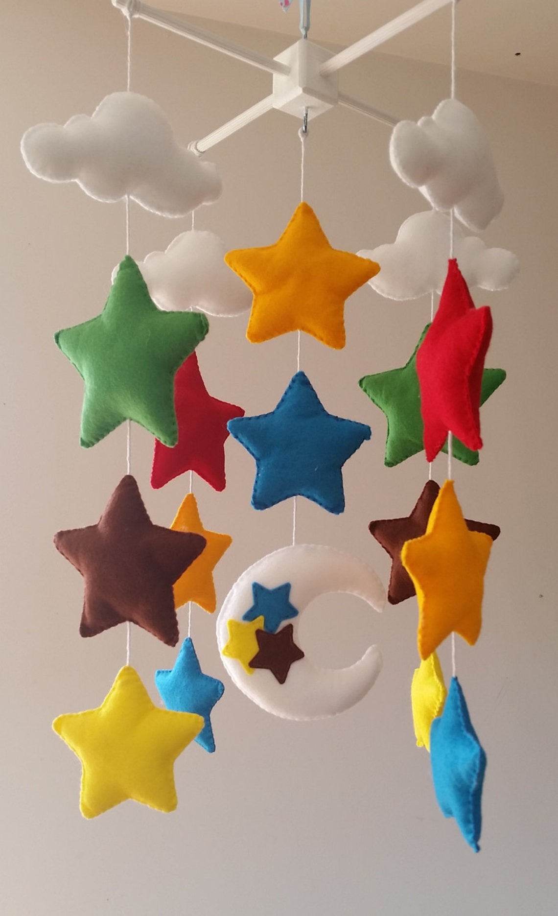 Baby Cot Mobile Stars Mobile Moon and Stars Mobile Etsy UK