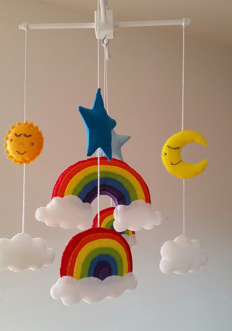 Rainbow Baby Mobile Cot Mobile Crib Mobile Nursery Mobile Etsy UK