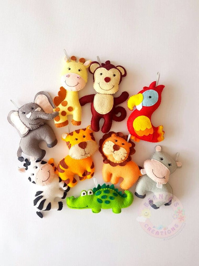 Jungle Animals Wall Banner Jungle Animals Felt Garland Etsy UK