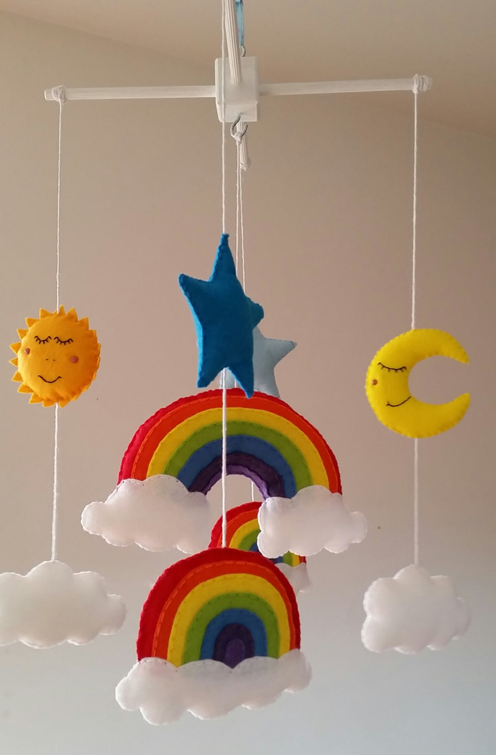 Rainbow Baby Mobile Cot Mobile Crib Mobile Nursery Mobile Etsy UK