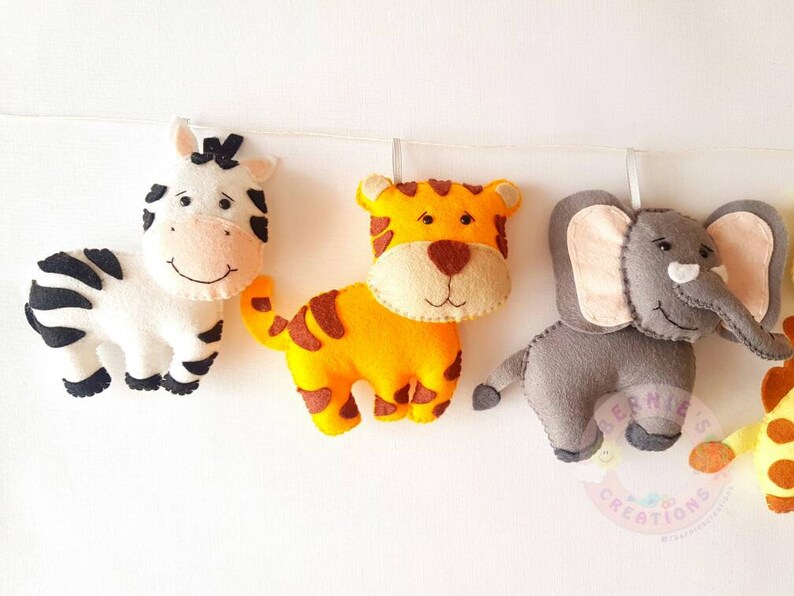 Jungle Animals Wall Banner Jungle Animals Felt Garland Etsy UK