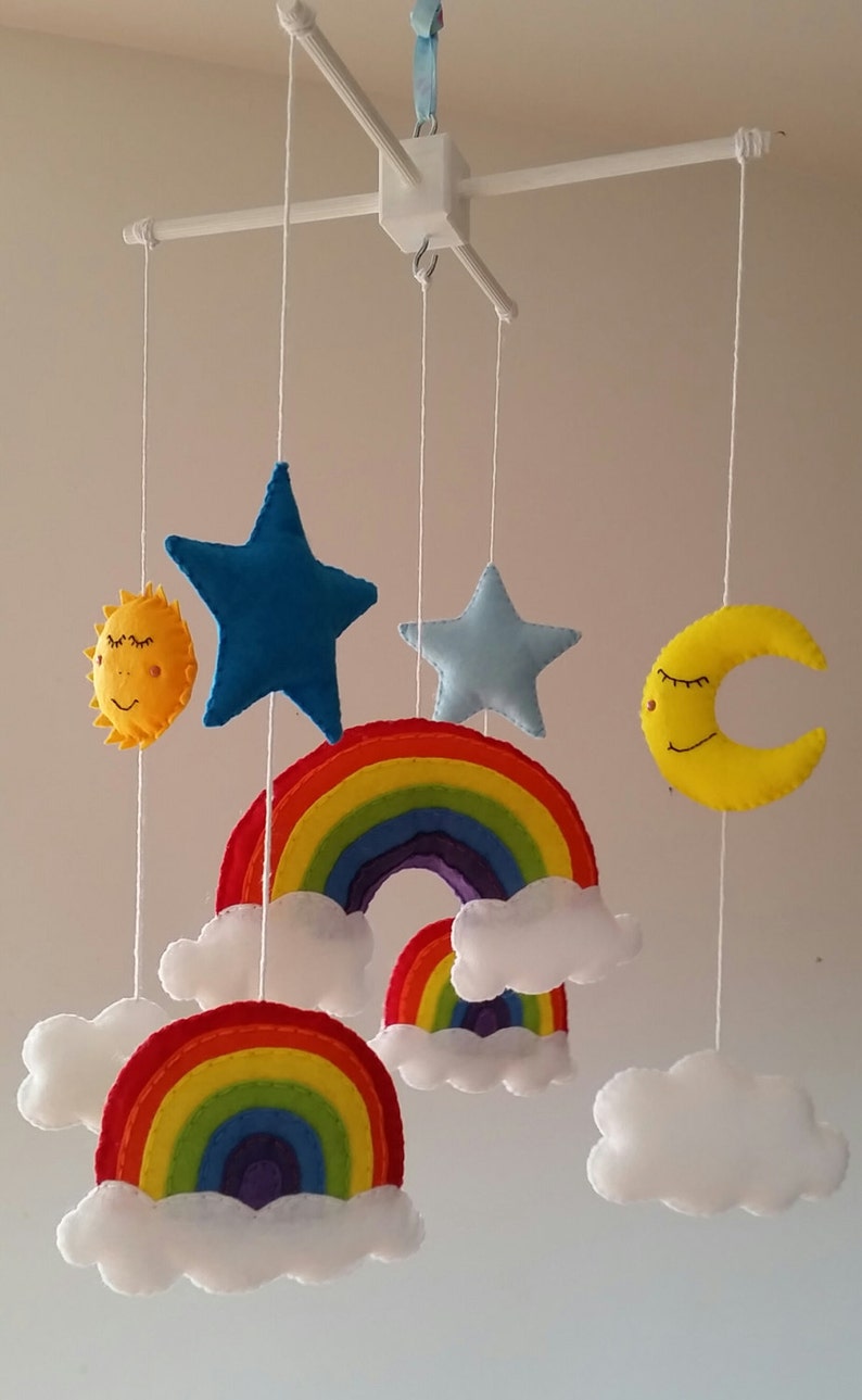 Rainbow Baby Mobile Cot Mobile Crib Mobile Nursery Mobile Etsy UK