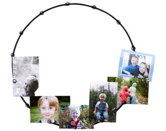 Hand-Forged Steel Circle Photo Display - Wall Mounted (18")