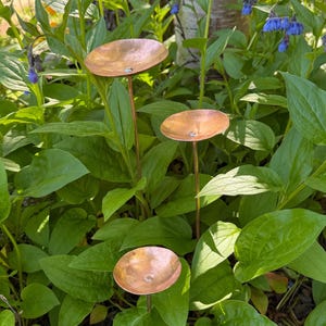 Handmade Copper Circle Flowers (Set of 3) - Alaskan Garden Decor