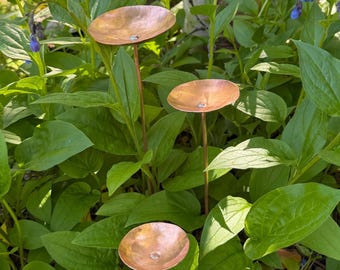 Handmade Copper Circle Flowers (Set of 3) - Alaskan Garden Decor