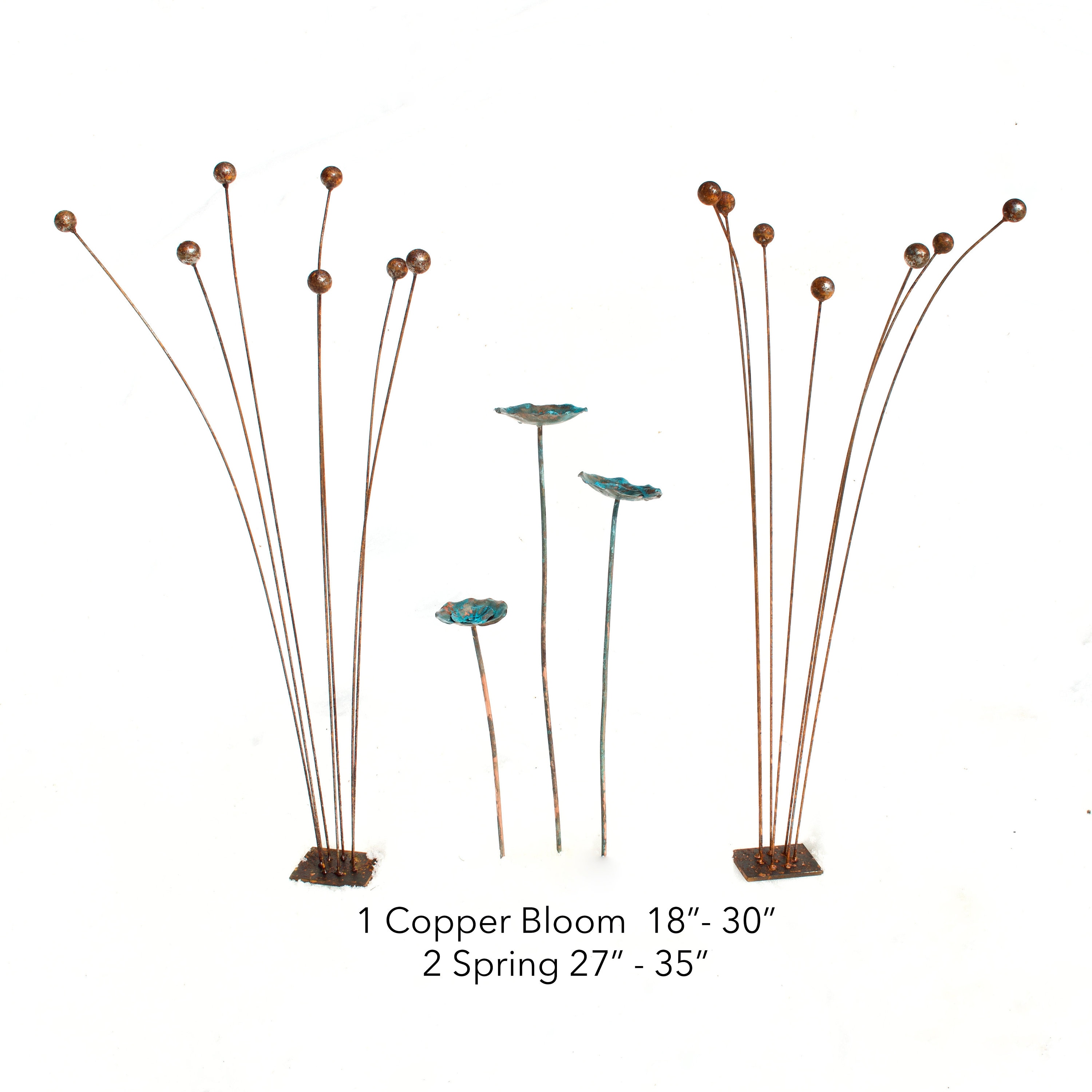 Copper Garden Art/set of 3 Copper Flowers/yard Art/gift