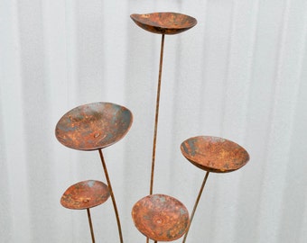 Garden Art/Mother's Day Gift/Metal Kinetic Yard Art/Steel Bloom Sculpture