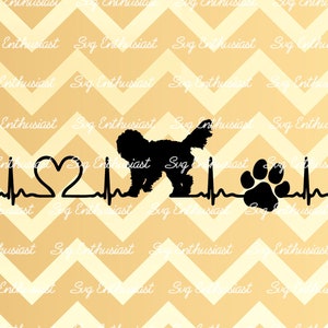Goldendoodle SVG, Goldendoodle Heartbeat SVG, Dog Silhouette SvG, Heart SVG, Iron on file, cutable file, Cricut, Dxf, Vinyl, Cut File