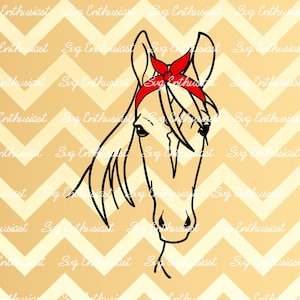 Horse SVG, Bandana SVG, Cute Horse face Clipart, farm SVG, Horse silhouette, Cricut Explore, Cuttable Vector file, Iron on file,