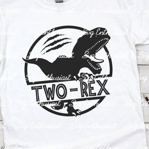Two Rex SVG, Birthday boy SVG, Dinosaur svg, 2nd birthday svg, iron on file, cut file