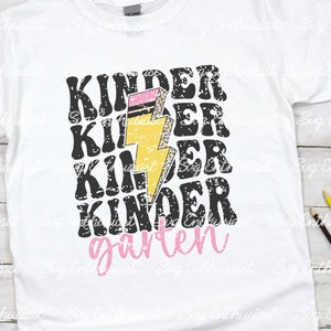 Kindergarten lightening pencil SVG, Kindergartner Shirt Svg, Kids Svg, back to school SVG, Digital File For Cricut and sublimation