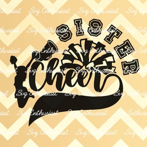 Cheer sister SVG, Football team cheer SVG, Football season SVG, iron on file, Cheerleader png, cut file for personal and commercial use