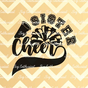 Cheer sister SVG, Football team cheer SVG, Football season SVG, iron on file, Cheerleader png, cut file for personal and commercial use