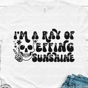 I'm a ray of effing sunshine SVG, Funny sayings SVG, Sarcasm SVG, Cricut, Cuttable files, Iron on file